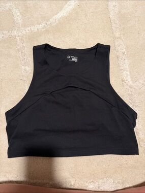 aerie Black Cropped High-Neck Tank